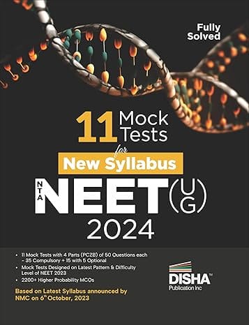 Download Disha Latest 11 Mock Test for New Syllabus NTA NEET (UG) 2024