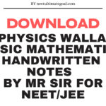 Download Physics Wallah Basic Mathematics | Handwritten Notes by MR Sir for NEET/JEE