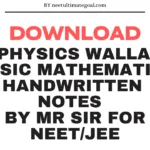 Download Physics Wallah Basic Mathematics | Handwritten Notes by MR Sir for NEET/JEE